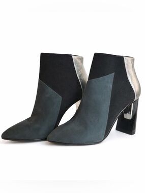 United Nude Pointed Toe Geometric Heel Ankle Booties Size 37